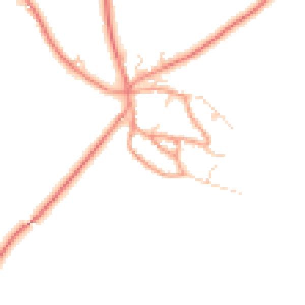 Daytime road noise heatmap for HP18 0DH