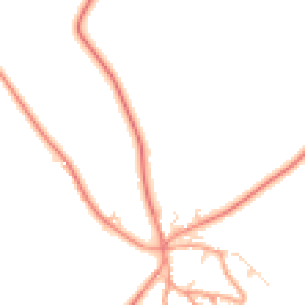 Daytime road noise heatmap for HP18 0DP