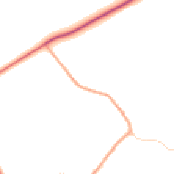 Daytime road noise heatmap for HP18 0DU