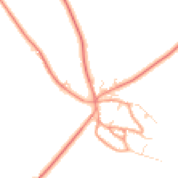 Daytime road noise heatmap for HP18 0DW