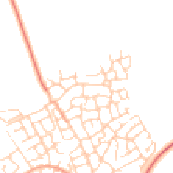 Daytime road noise heatmap for HP18 0FT