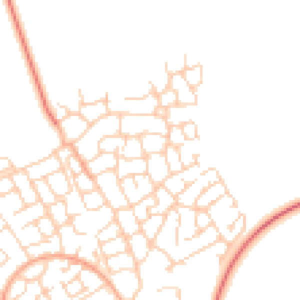 Daytime road noise heatmap for HP18 0FY