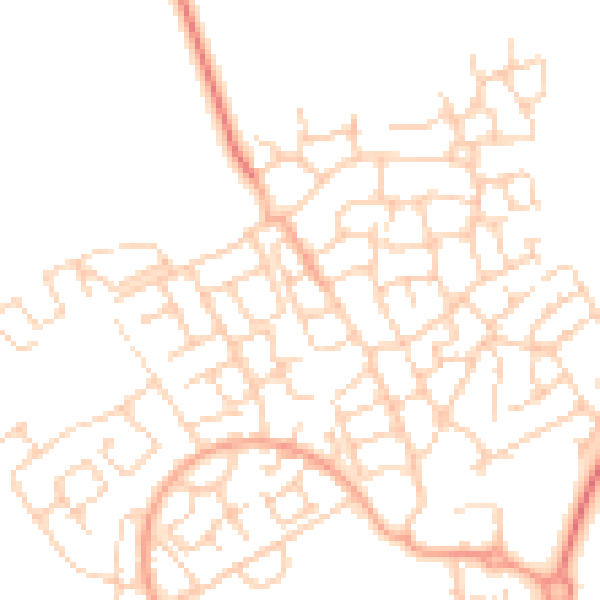 Daytime road noise heatmap for HP18 0GZ