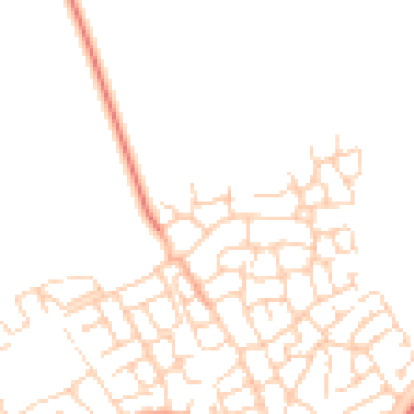 Daytime road noise heatmap for HP18 0HU
