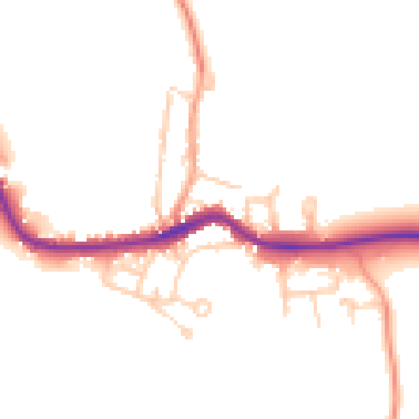 Daytime road noise heatmap for HP18 0JA