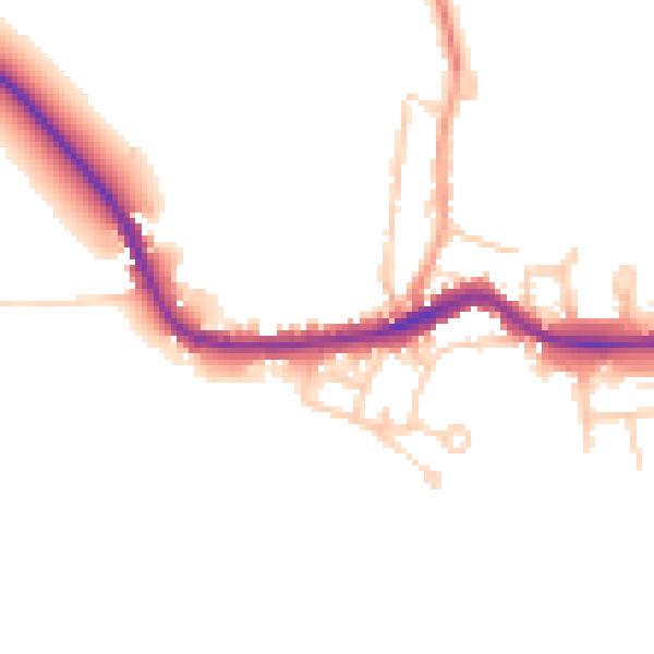 Daytime road noise heatmap for HP18 0JD