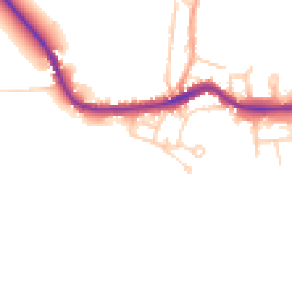 Daytime road noise heatmap for HP18 0LE