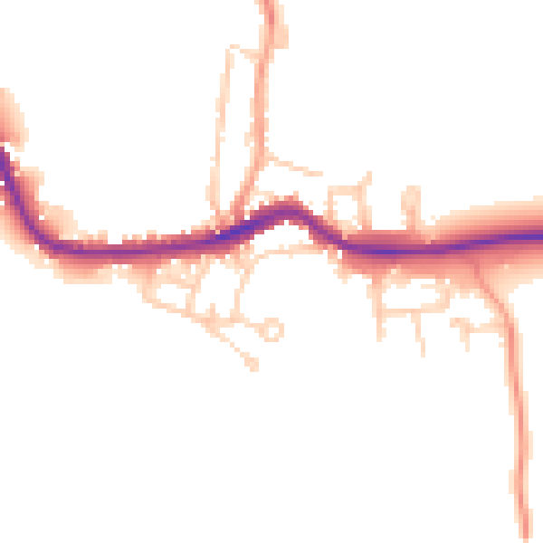 Daytime road noise heatmap for HP18 0LG
