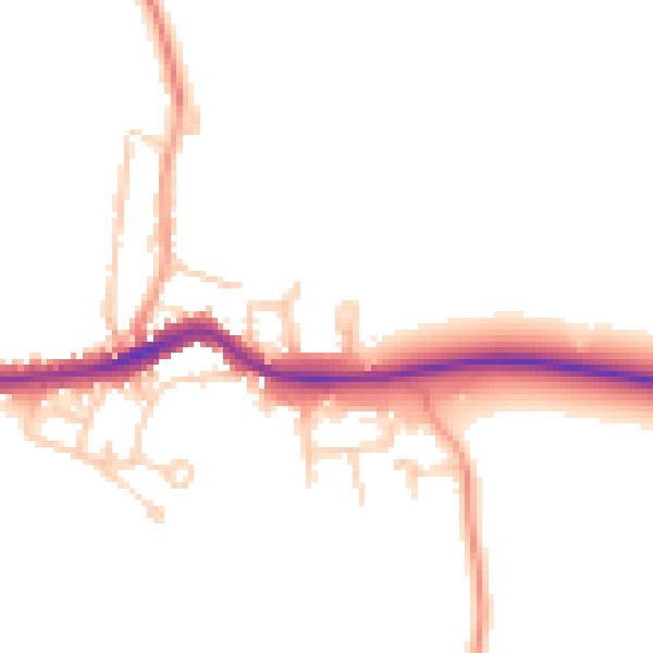 Daytime road noise heatmap for HP18 0NB