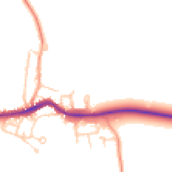 Daytime road noise heatmap for HP18 0ND