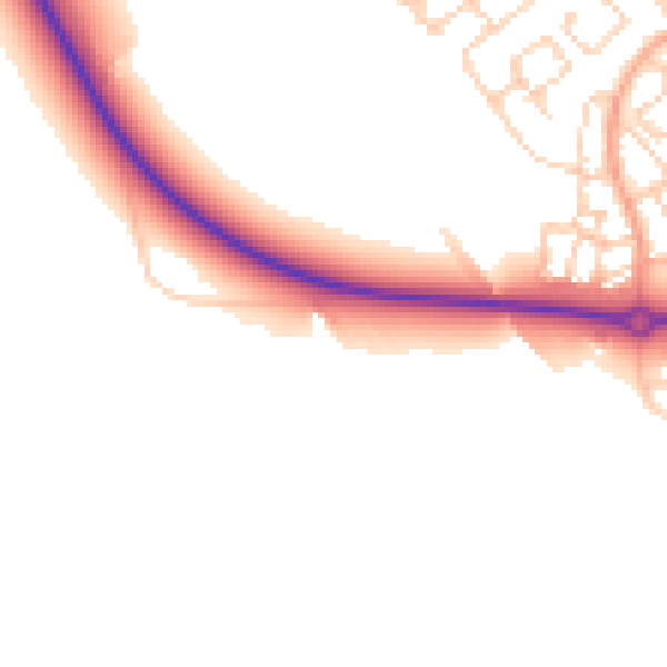 Daytime road noise heatmap for HP18 0PX