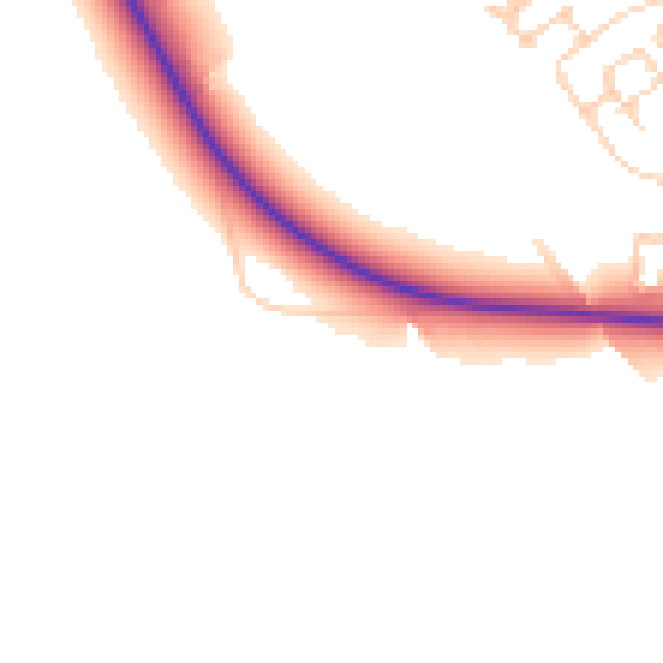 Daytime road noise heatmap for HP18 0PY
