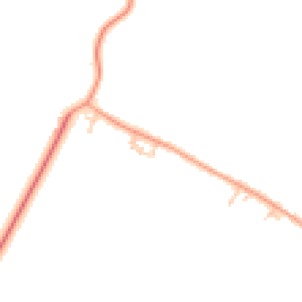 Daytime road noise heatmap for HP18 0SR