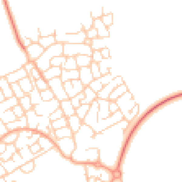 Daytime road noise heatmap for HP18 0UF