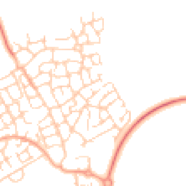 Daytime road noise heatmap for HP18 0UG