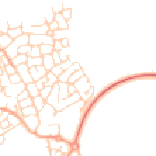 Daytime road noise heatmap for HP18 0UL