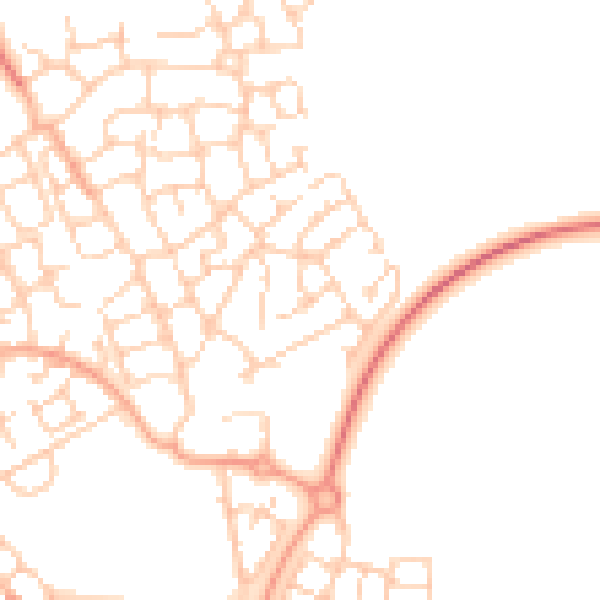 Daytime road noise heatmap for HP18 0UN
