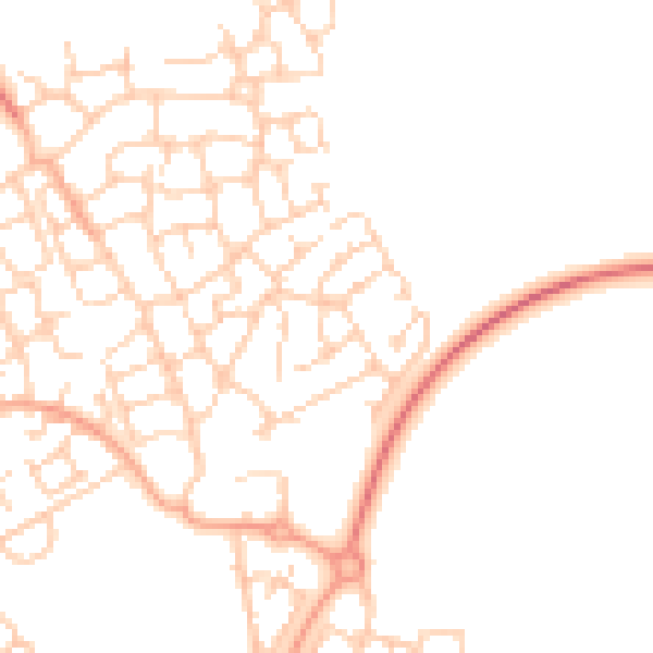 Daytime road noise heatmap for HP18 0UQ