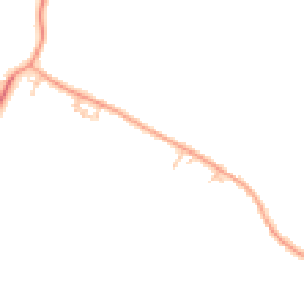 Daytime road noise heatmap for HP18 0UT
