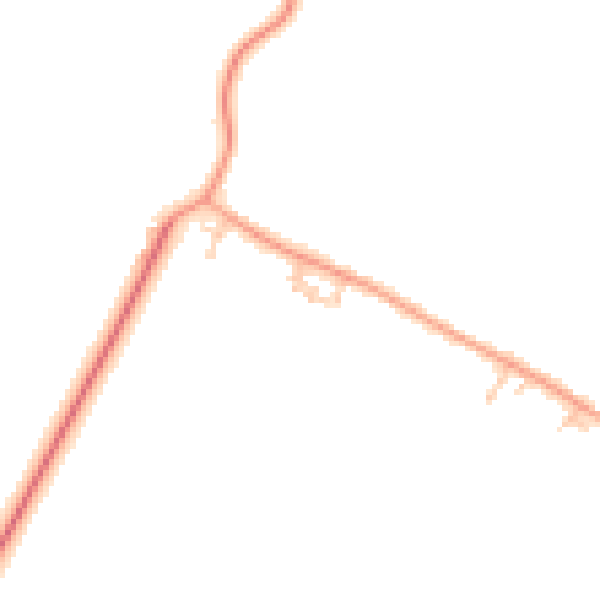 Daytime road noise heatmap for HP18 0YP