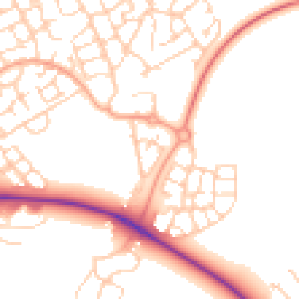 Daytime road noise heatmap for HP18 1AE