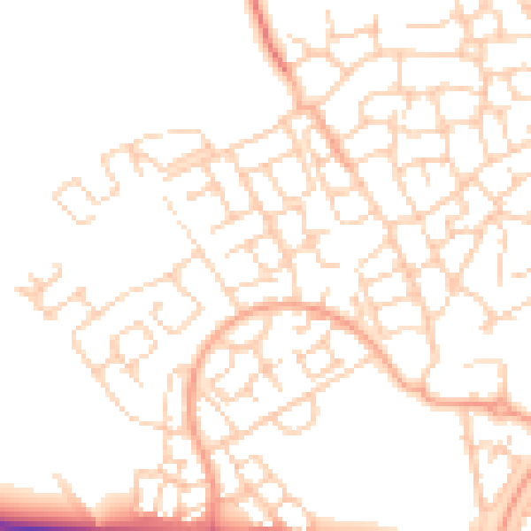 Daytime road noise heatmap for HP18 1AG