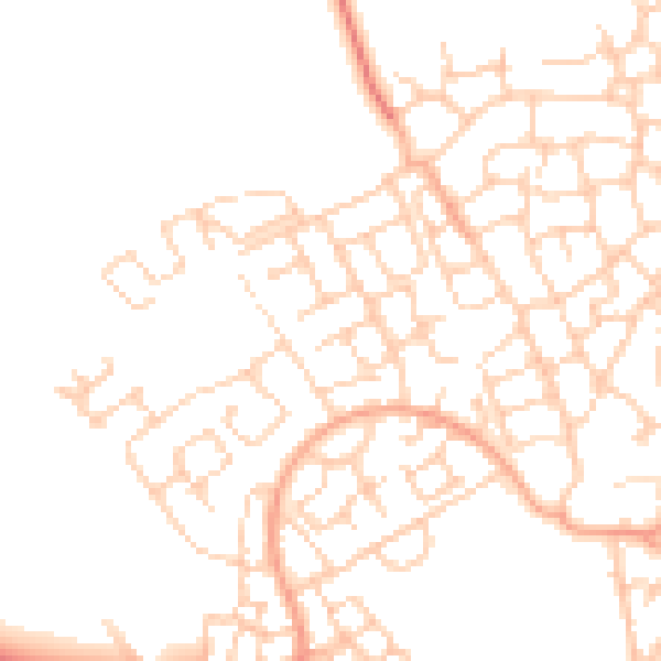 Daytime road noise heatmap for HP18 1AH