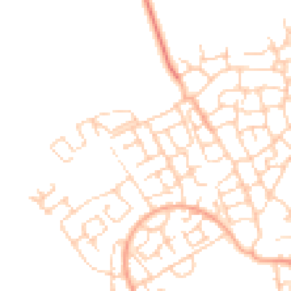 Daytime road noise heatmap for HP18 1AL