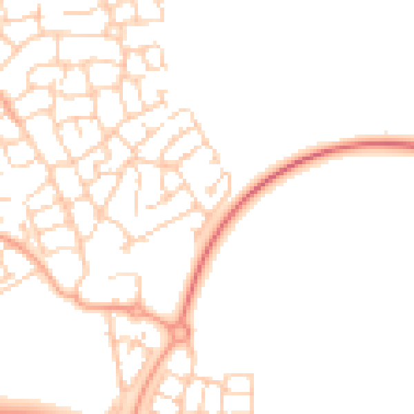 Daytime road noise heatmap for HP18 1AR