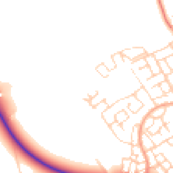 Daytime road noise heatmap for HP18 1AU