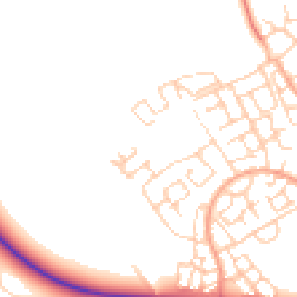 Daytime road noise heatmap for HP18 1AY