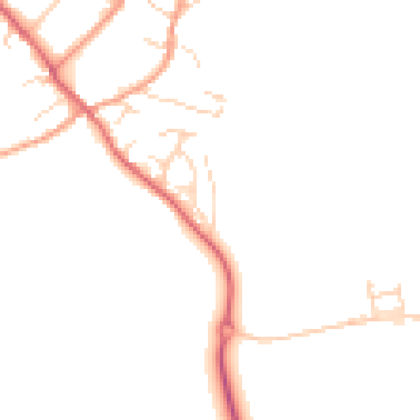 Daytime road noise heatmap for HP18 9BH