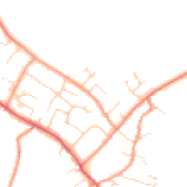 Daytime road noise heatmap for HP18 9BU