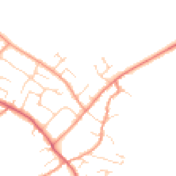 Daytime road noise heatmap for HP18 9BX
