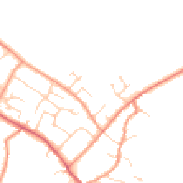 Daytime road noise heatmap for HP18 9BY