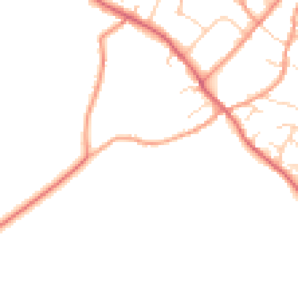 Daytime road noise heatmap for HP18 9DZ