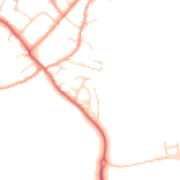 Daytime road noise heatmap for HP18 9EL