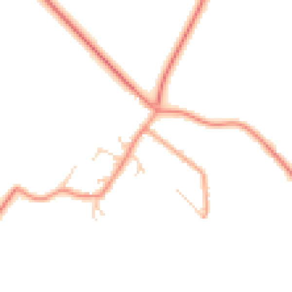 Daytime road noise heatmap for HP18 9LB