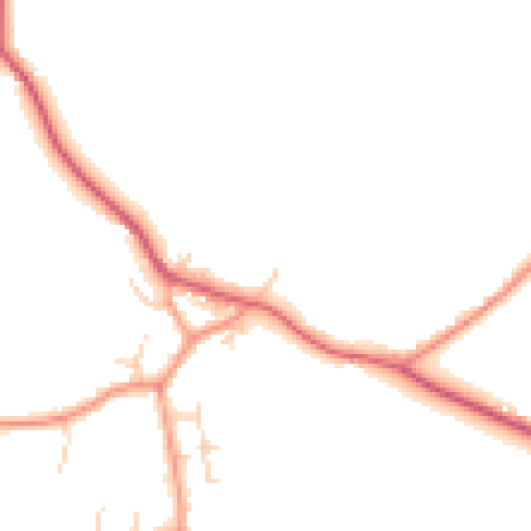 Daytime road noise heatmap for HP18 9PW