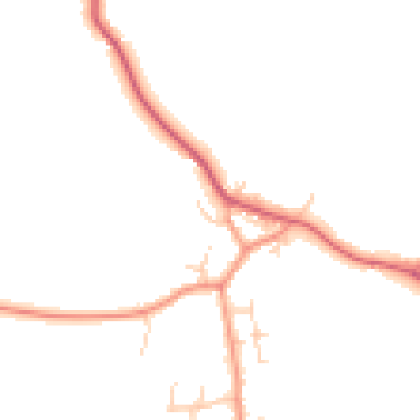 Daytime road noise heatmap for HP18 9QA