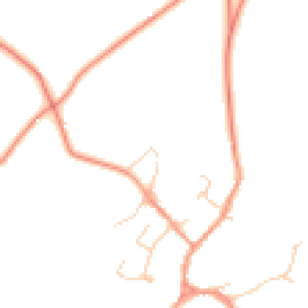 Daytime road noise heatmap for HP18 9TH
