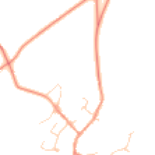 Daytime road noise heatmap for HP18 9TJ