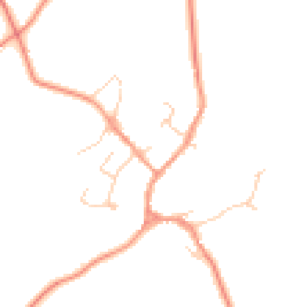 Daytime road noise heatmap for HP18 9TW