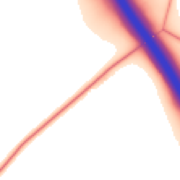 Daytime road noise heatmap for HP18 9UR