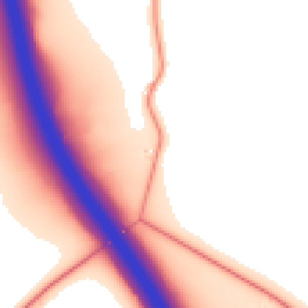 Daytime road noise heatmap for HP18 9UT
