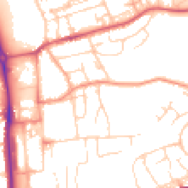 Daytime road noise heatmap for HP2 4AF