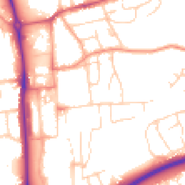 Daytime road noise heatmap for HP2 4AG