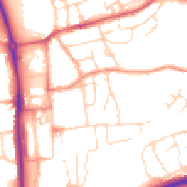 Daytime road noise heatmap for HP2 4AH