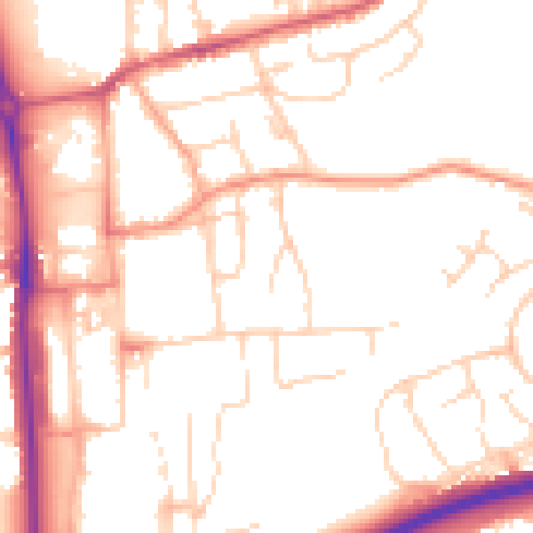 Daytime road noise heatmap for HP2 4AN