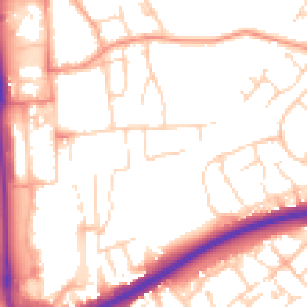 Daytime road noise heatmap for HP2 4AP